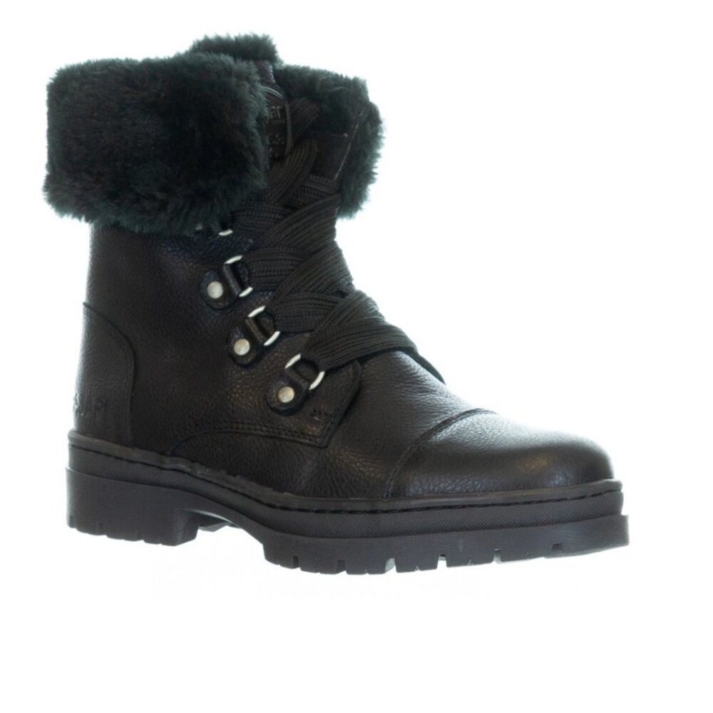 Women's Black Fur-Lined Ankle Boots